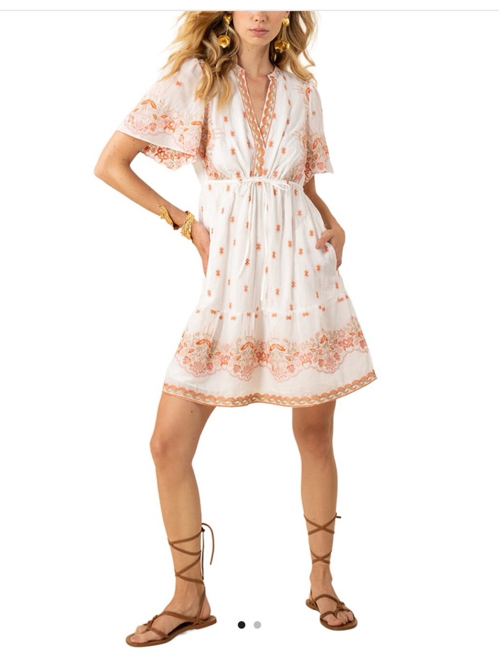 Embroidered Hale Bob Milan Mini Dress